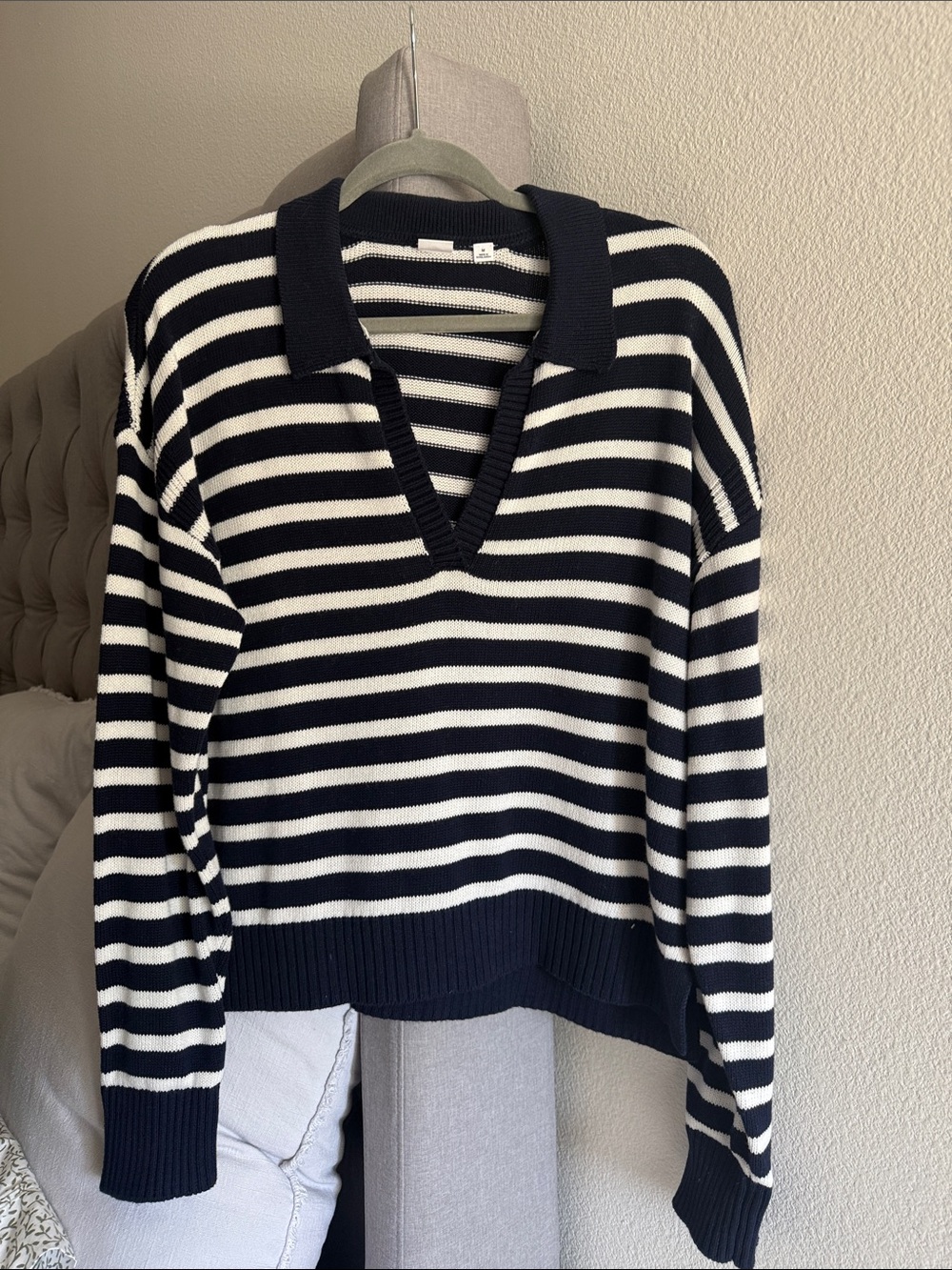 Gap Stripes Knit Collared Sweater